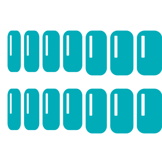 Sheet of Turquoise fully cured gel nail wraps by Stellia Beauty